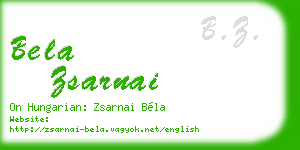 bela zsarnai business card